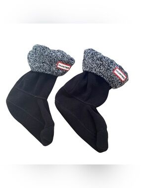 Hunter Black and Gray Short Fleece Boot Socks Size Medium